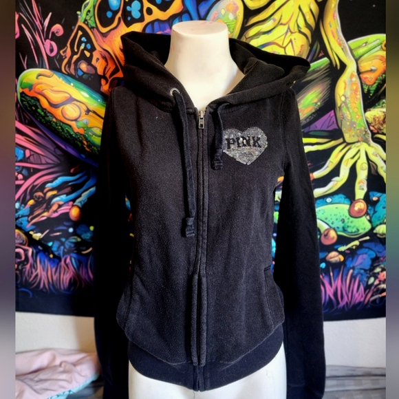 Victorias secret Pink sequin bling hoodie Love Pink Love Pink size xs - Picture 2 of 3
